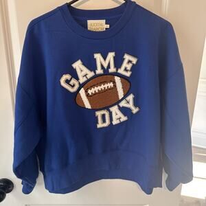 Women’s Judith March Game Day Football Colllege Blue Sweater Size Small